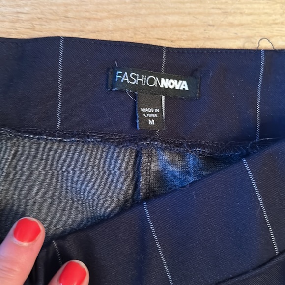 Navy blue, fashion nova, pin striped wide legged pants - Picture 2 of 2